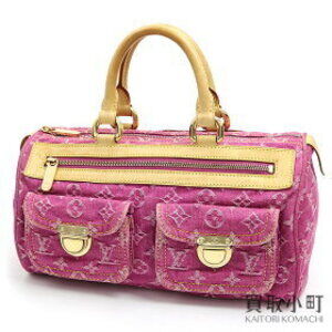 Louis Vuitton Neo Speedy Monogram Denim Fuchsia Pink Boston Handbag LV Hand Bag